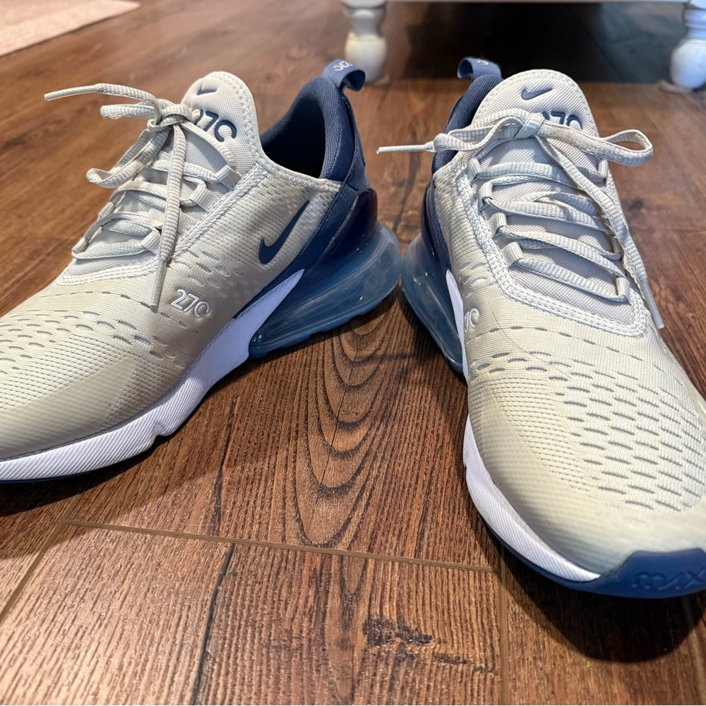 Nike Air Max Cream and Blue Shoes